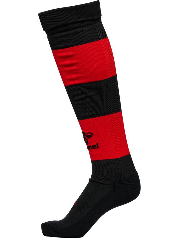 HUMMEL HMLESSENTIAL STRIPE FOOTBALL SOCKS – Black/true red