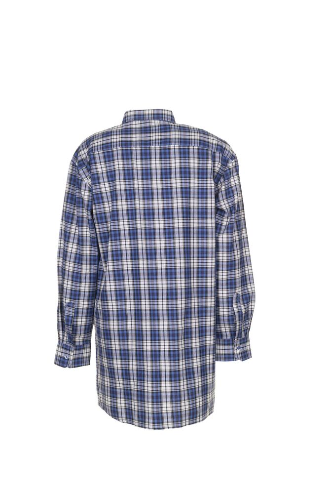 Flanellhemd 2001 1/1 Arm – Blau kariert – Rückseite