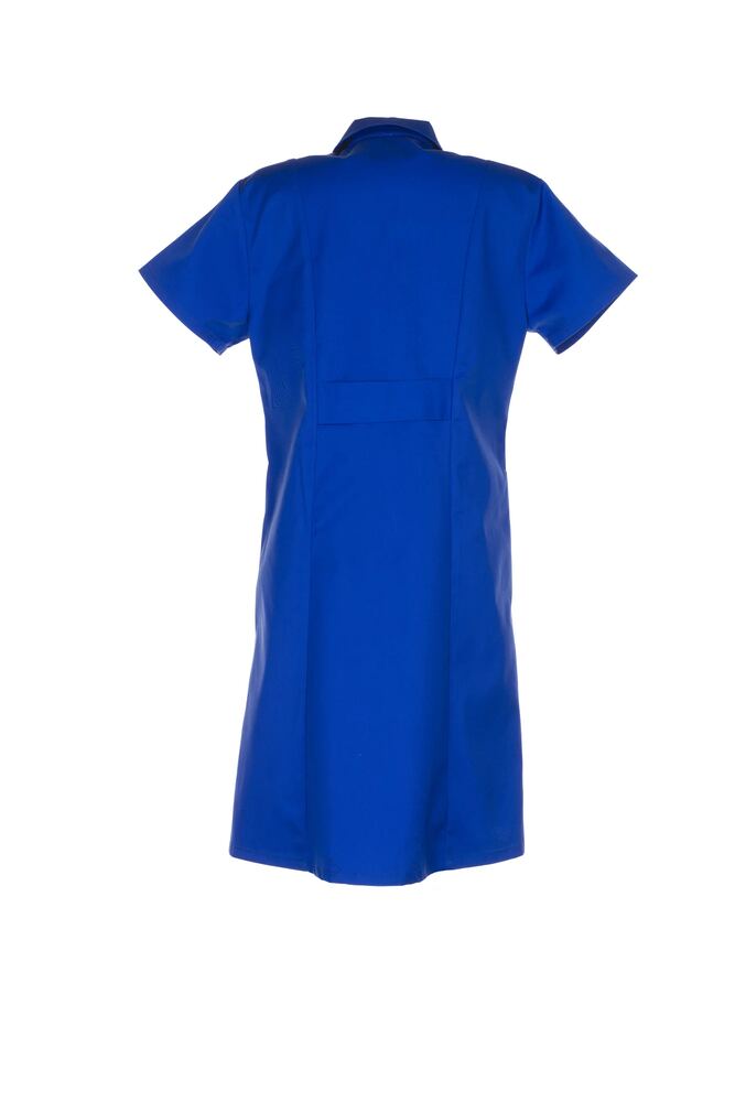 Damen Berufsmantel Mischgewebe 1/4-Arm – Kornblumenblau – Rückseite