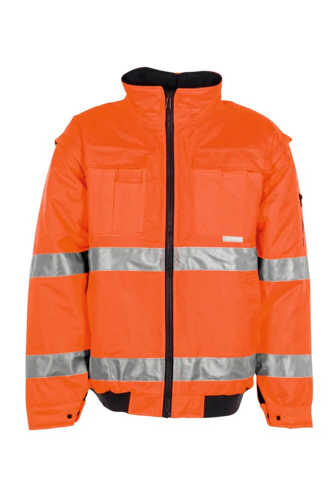 Warnschutz Pilotenjacke uni – Orange – Vorderseite