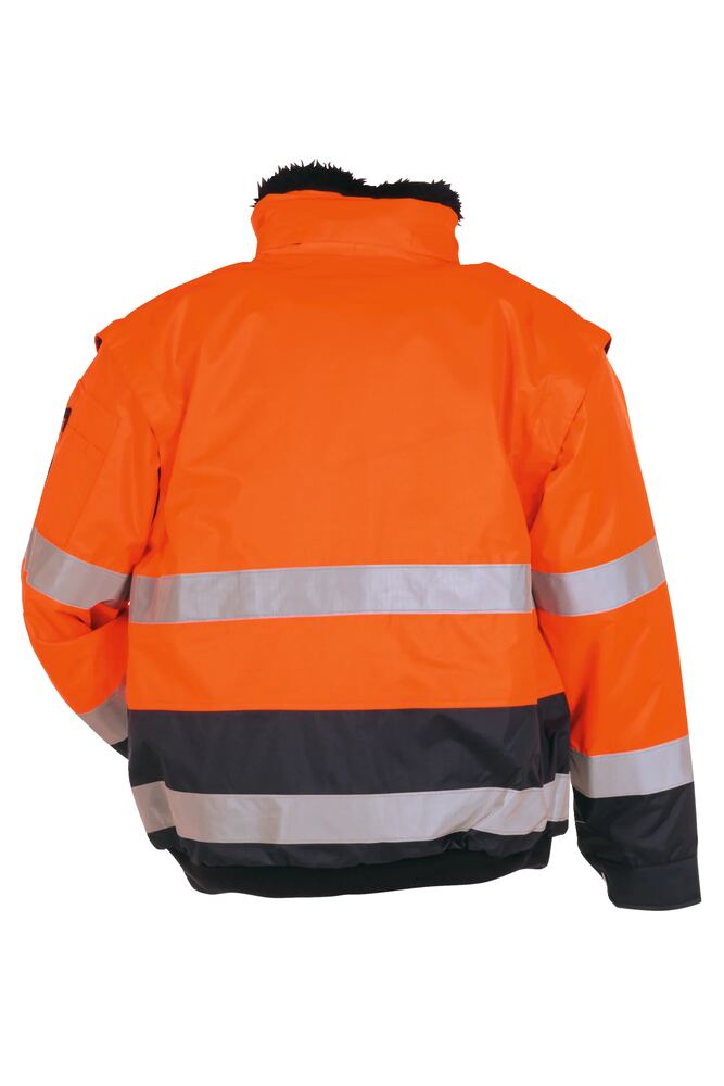 Warnschutz Comfortjacke 2-farbig – Orange / Marine – Rückseite