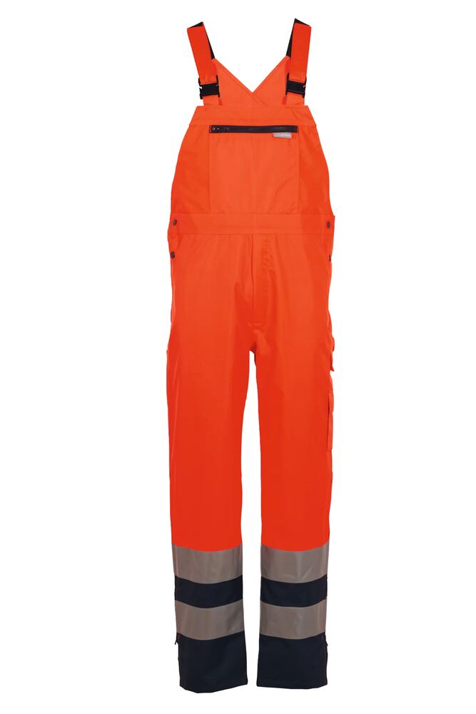 Warnschutz Regenlatzhose 2-farbig – Orange / Marine – Vorderseite