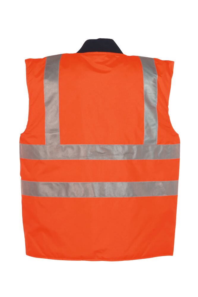 Warnschutz Winterweste uni – Orange – Rückseite