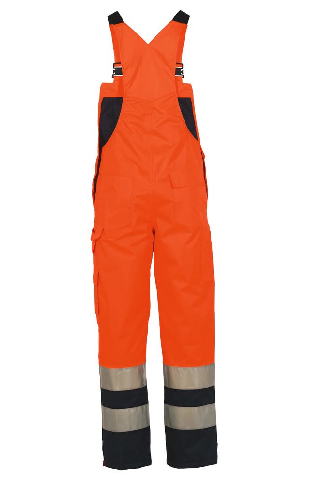 Warnschutz Winterlatzhose 2-farbig – Orange / Marine – Rückseite