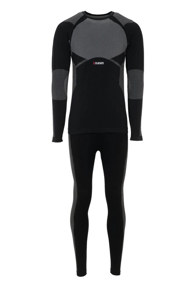 Funktionsunterwäsche Set Fit 250 g/m² – Schwarz – Vorderseite