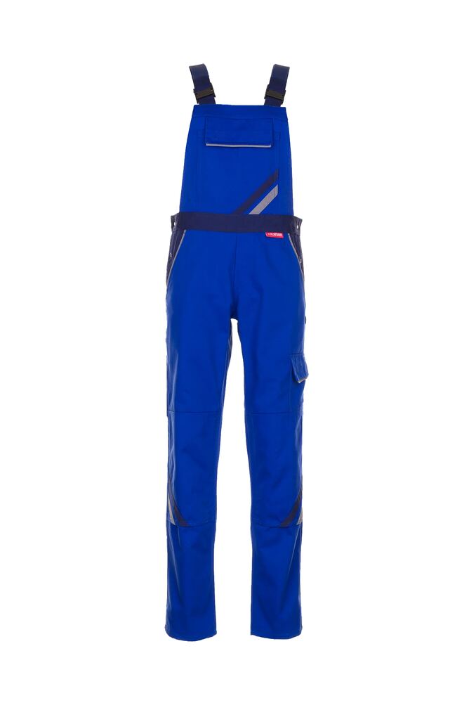 Highline Damen Latzhose – Kornblumenblau / Marine / Zink – Vorderseite