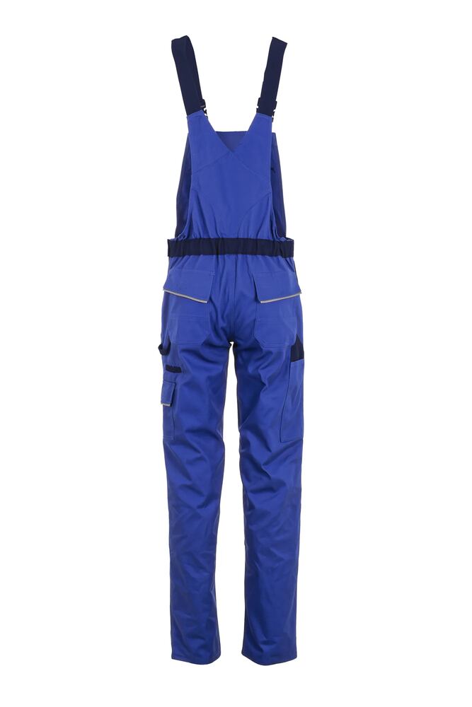 Highline Damen Latzhose – Kornblumenblau / Marine / Zink – Rückseite