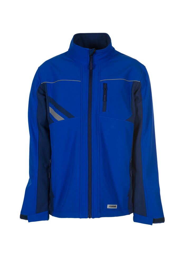 Highline Softshelljacke – Kornblumenblau / Marine / Zink – Vorderseite