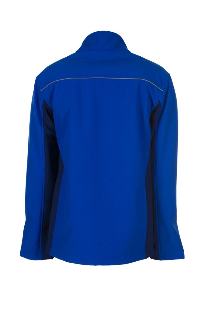Highline Softshelljacke – Kornblumenblau / Marine / Zink – Rückseite
