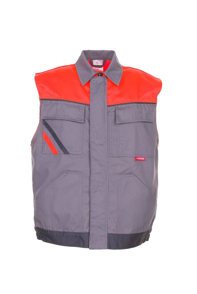 Visline Weste – Zink / Orange / Schiefer – Vorderseite