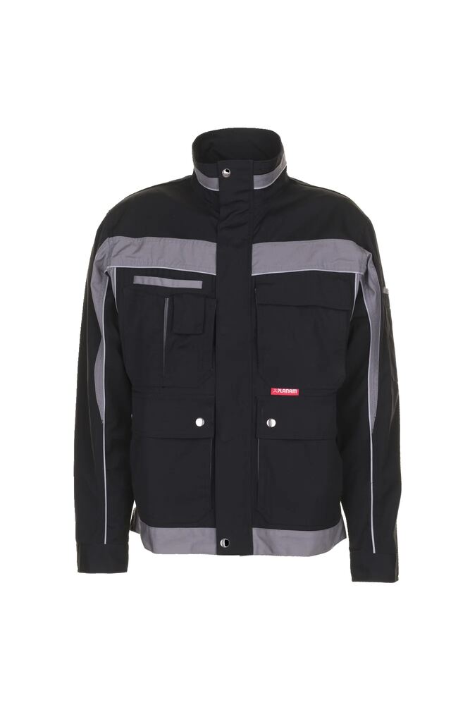 Plaline Bundjacke – Schwarz / Zink – Vorderseite