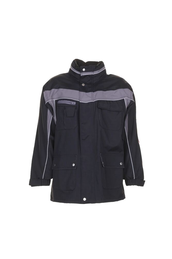 Plaline Allwetterjacke – Schwarz / Zink – Vorderseite