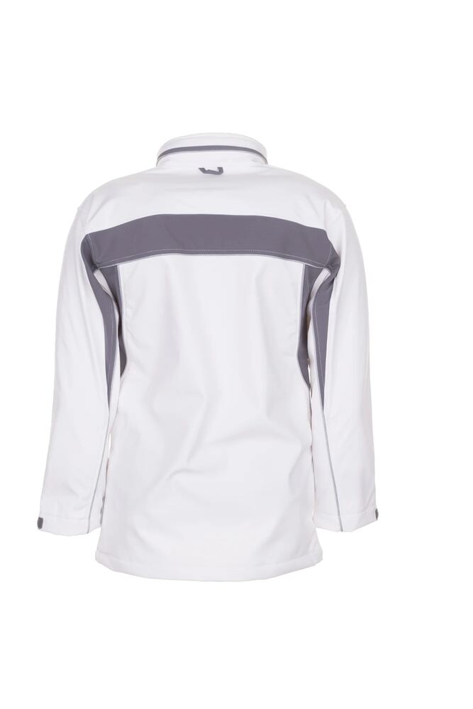 Plaline Softshelljacke – Reinweiß / Zink – Rückseite