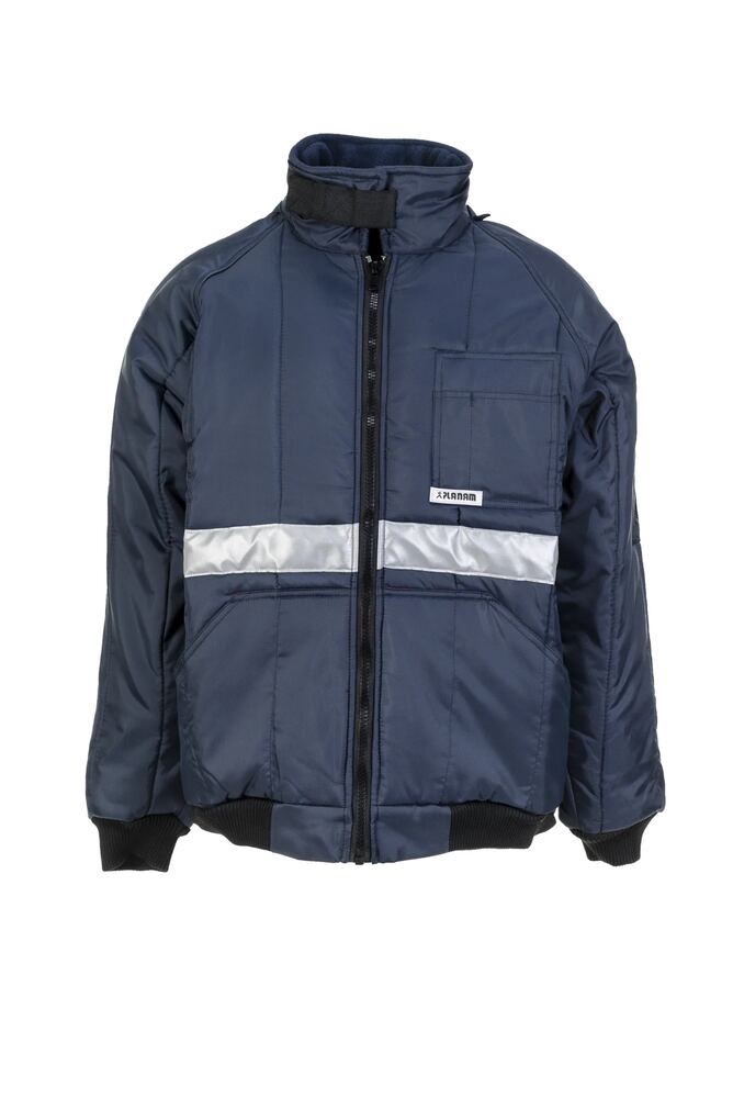 Kühlhaus Blouson – Marine, Innenfutter rot – Vorderseite