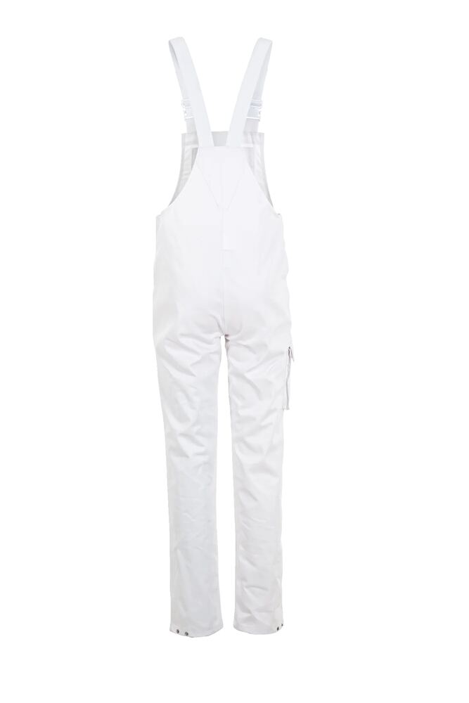 Food Damen Latzhose – Reinweiß – Rückseite