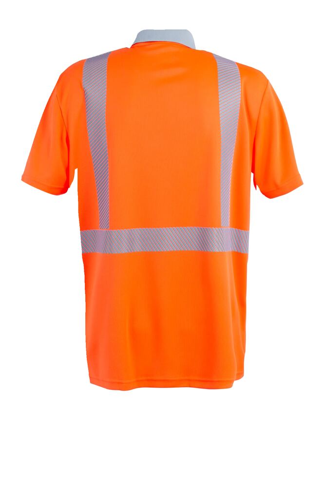 Norit Warnschutz Poloshirt kurzarm – Orange / Zink – Rückseite