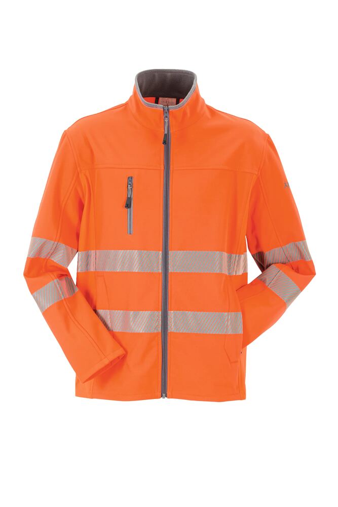 Norit Warnschutz Herren Pure Softshelljacke – Orange – Vorderseite
