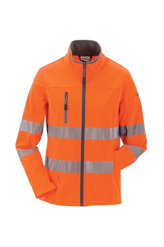 Norit Warnschutz Damen Pure Softshelljacke – Orange – Vorderseite