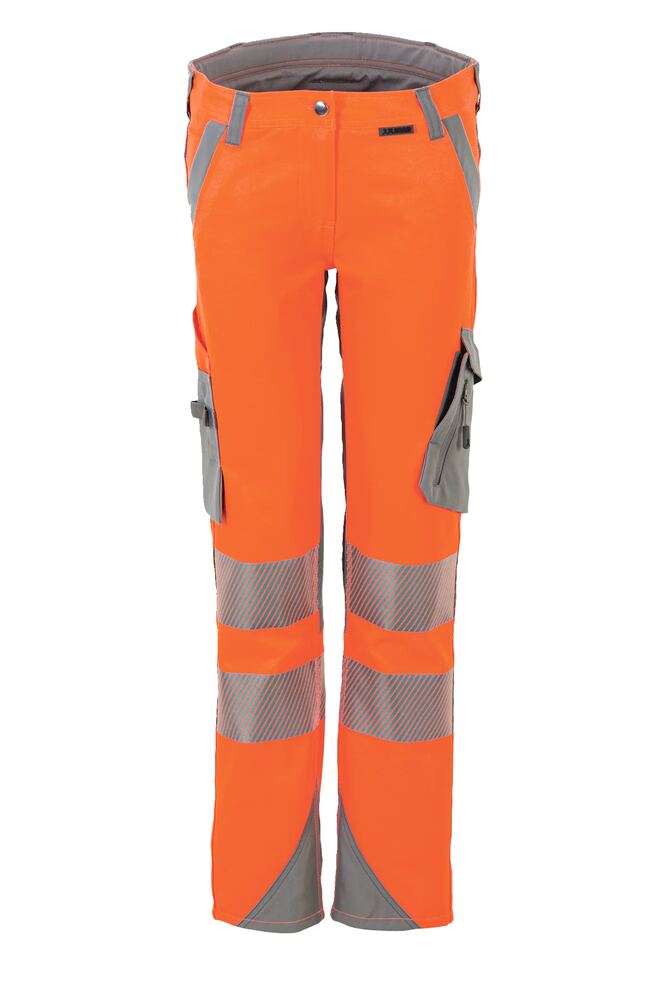Norit Warnschutz Damen Bundhose – Orange / Zink – Vorderseite