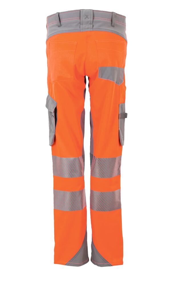 Norit Warnschutz Damen Bundhose – Orange / Zink – Rückseite