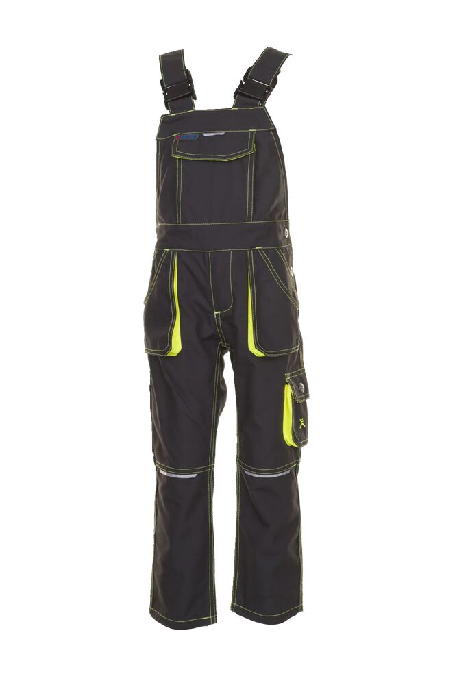 Basalt Neon Junior Kids Latzhose – Anthrazit / Gelb – Vorderseite