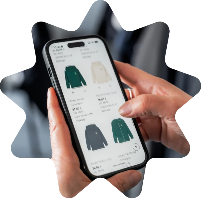 Smartphone mit einem Bestellshop